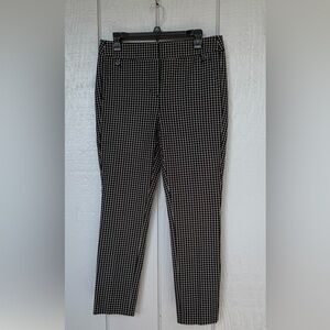 LOFT Marisa Black and White check Grid slim Pants NWOT